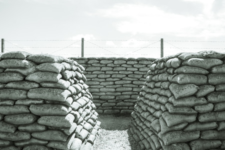 Trench of death sandbags world war oneの写真素材