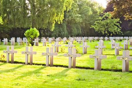 French cemetery from the First World War in Flanders belgium のeditorial素材