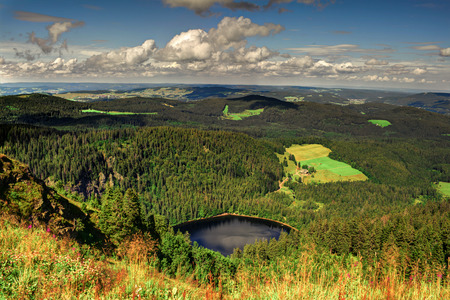 Panorama landscape view over black forest Germanyの写真素材