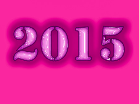 2015  Trendy plastic look pink glowing wordの写真素材