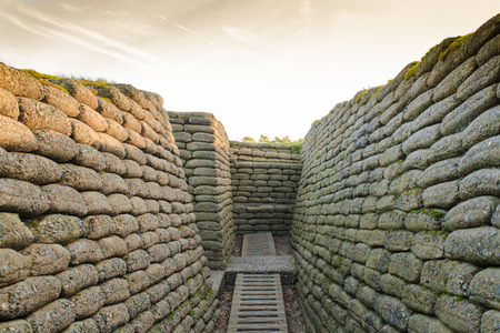 The trenches on battlefield of Vimy ridge Franceの写真素材