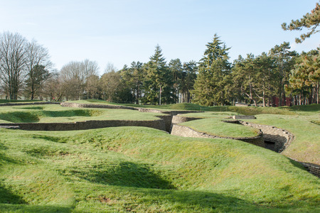 the trenches of the battlefield at Vimy Franceの写真素材