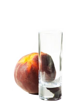 Peach behind the glassの写真素材