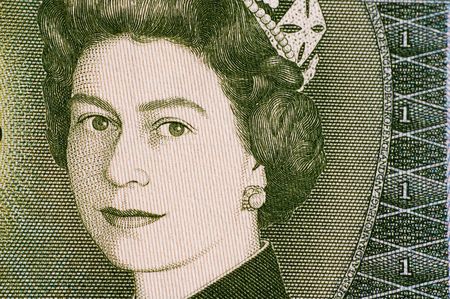 QEII on a £1 billの写真素材
