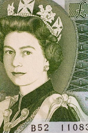 QEII on a £1 billの写真素材