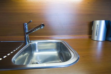 Tap in modern kitchenの写真素材