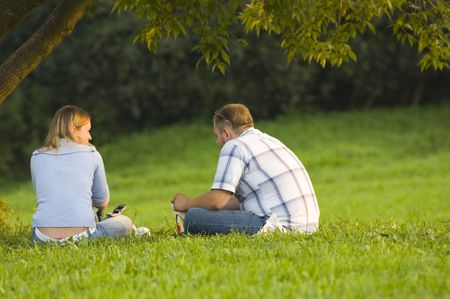Couple under the treeの写真素材