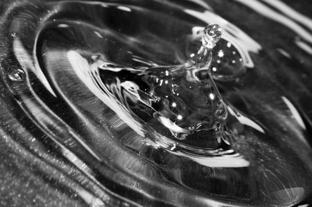 Water drop close up on teflon backgroundの写真素材