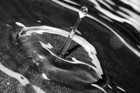 Water drop close up on teflon backgroundの写真素材
