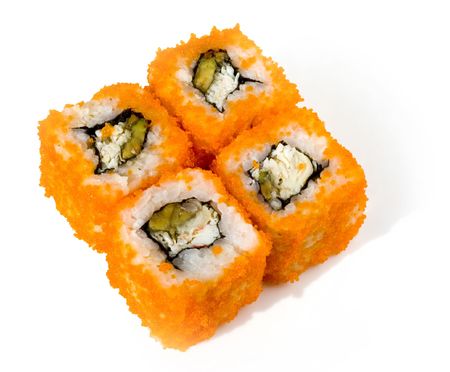 Isolated rolls on white backgroundの写真素材