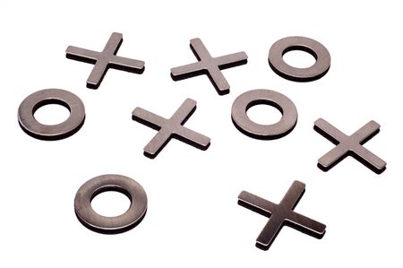 Tic-tac-toe isolated on white backgroundの写真素材