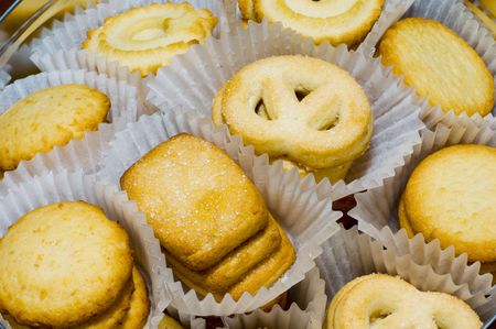 Cookies & biscuits in paper packの写真素材