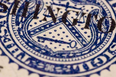 Dollar bill extreme close upの写真素材