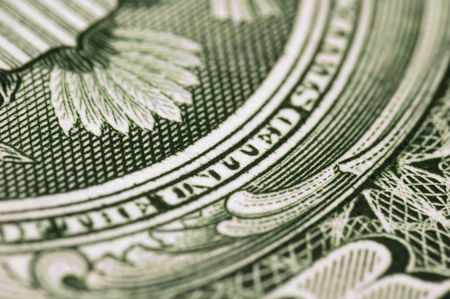 Dollar bill extreme close up
