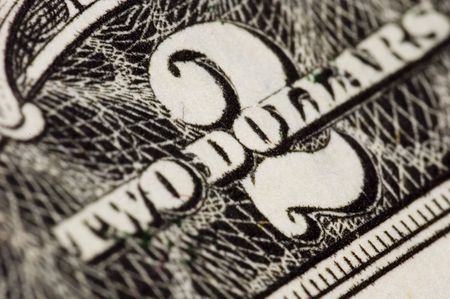 Dollar bill extreme close upの写真素材