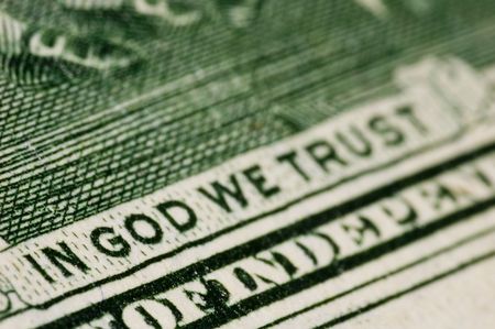 Dollar bill extreme close upの写真素材