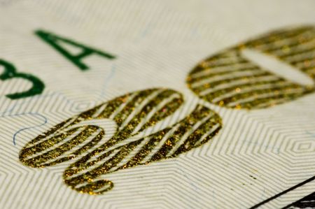 Dollar bill extreme close upの写真素材