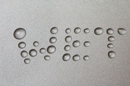 Water drops on metal backgroundの写真素材