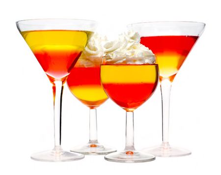 Dessert cocktail isolated on whiteの写真素材