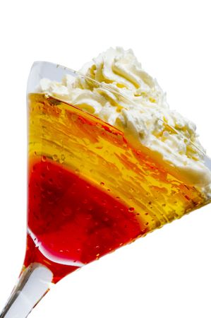 Dessert cocktail isolated on whiteの写真素材