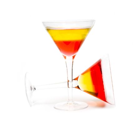 Dessert cocktail isolated on whiteの写真素材