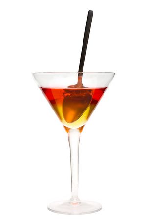 Dessert cocktail isolated on whiteの写真素材