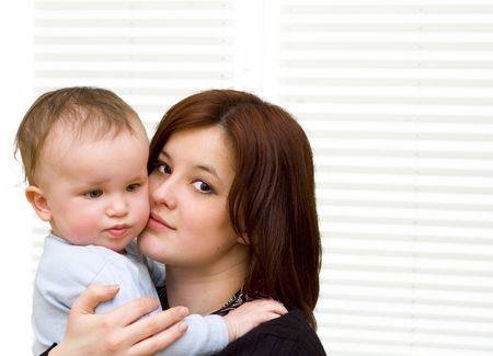 Mother and her 1 year old sonの写真素材