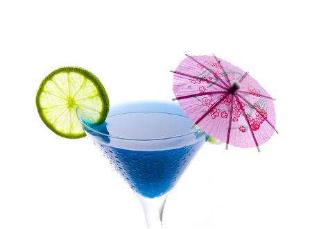 Cocktail with blue curacaoの写真素材