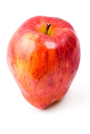 Red apple isolated on white backgroundの写真素材