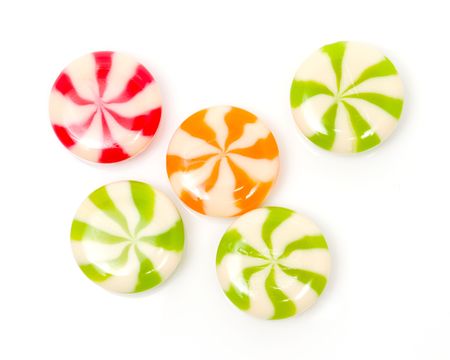 Candies isolated on white backgroundの写真素材