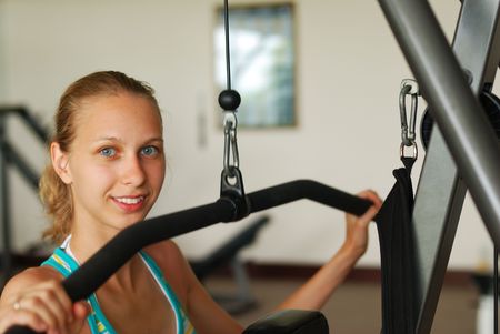 Girl in a fitness center