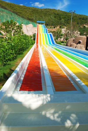 Water park in tropical resortの写真素材