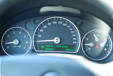Car gauge close up, shallow DOF