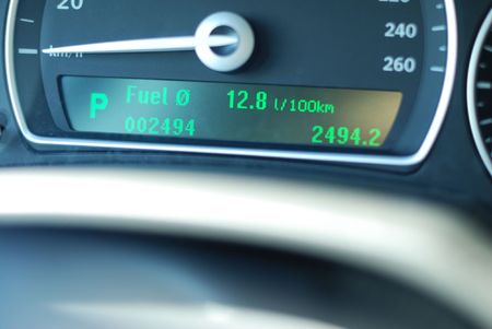 Car gauge close up, shallow DOF