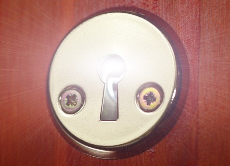 Keyhole with light coming from itの写真素材