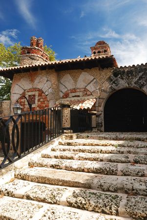 Colonial town reconstructed in Dominican Republicの写真素材