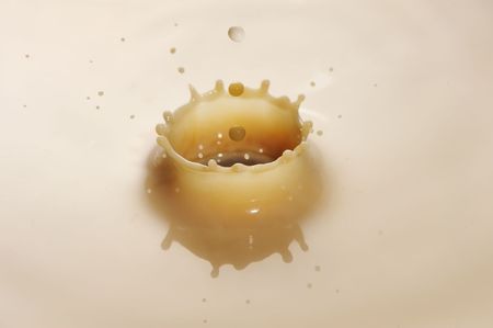Coffee drop ripple in milkの写真素材