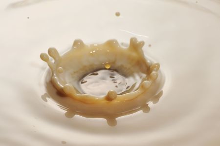 Coffee drop ripple in milkの写真素材
