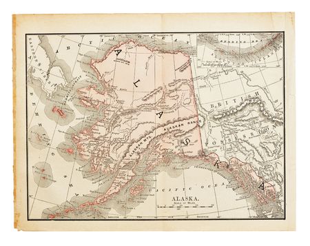 Old United States (Alaska) map from XIX centuryの写真素材