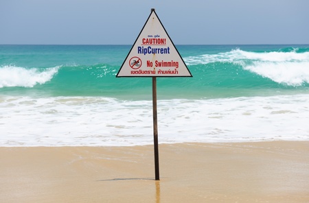 Beach warning sign in Thailandの写真素材