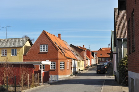 Scandinavian houses in small town in Denmarkの写真素材
