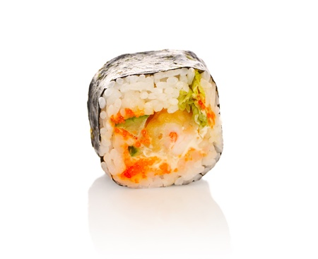 Sushi roll isolated on white backgroundの写真素材