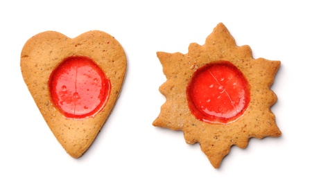 Christmas gingerbread cookies isolated on white