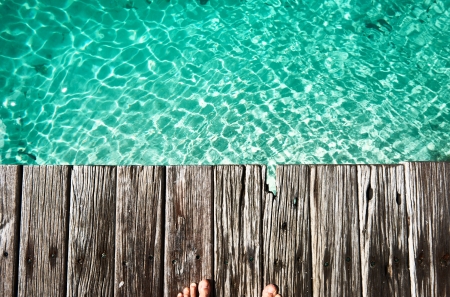 Jetty by the sea backgroundの写真素材