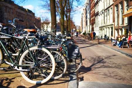 AMSTERDAM, NETHERLANDS - APRIL 1 2013: Amsterdam street at spring, April 1, 2013のeditorial素材