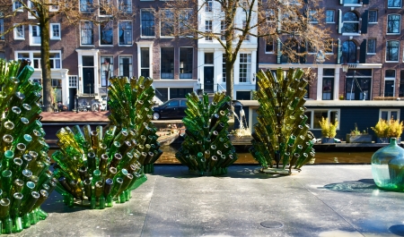 AMSTERDAM, NETHERLANDS - APRIL 2 2013: Amsterdam street at spring, April 2, 2013のeditorial素材