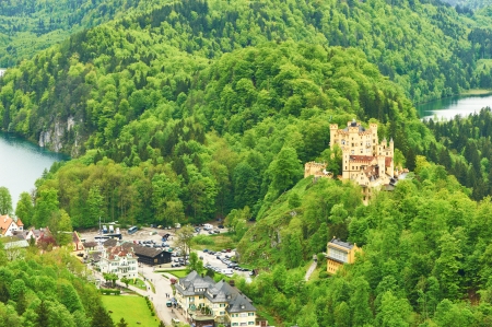 Landscape with castle of Hohenschwangau in Bavaria, Germany のeditorial素材