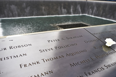 NEW YORK CITY - MARCH 31: New York 9/11 Memorial at World Trade Center Ground Zero on March 31,...
