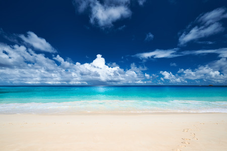 Beautiful beach Anse Intendance at Seychelles, Maheの写真素材