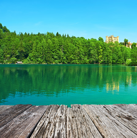 Alpsee lake at Hohenschwangau near Munich in Bavaria, Germanyのeditorial素材